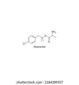 Alaproclate molecule flat skeletal structure, SSRI - Selective serotonin reuptake inhibitor class drug used in depression treatment. Vector illustration on white background.