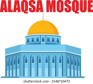 Mezquita Al-Aqsa en Jerusalén, Israel. Cúpula de la roca. Vector de arquitectura religiosa