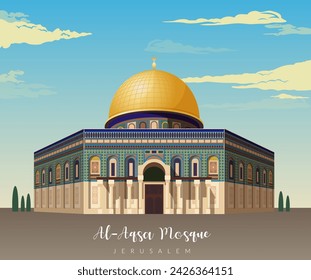 Al-Aqsa Moschee - Jerusalem - Stockabbildung als EPS 10 Datei