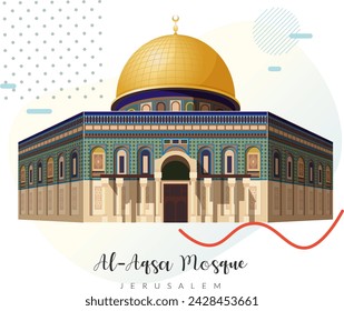 Al-Aqsa Mosque - Jerusalem  - Stock Illustration as EPS 10 File