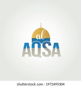 Al-Aqsa Mosque logo. Al-Aqsa vector illustration concept typography.