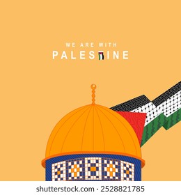 Al-Aqsa Mosque and the Palestinian flag