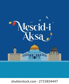 Al-Aqsa Mosque. Vector illustration. Symbol design