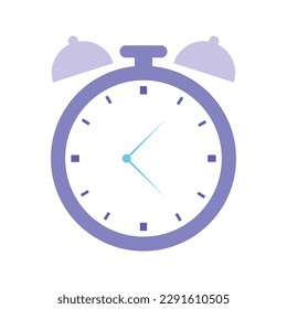 Ilustración vectorial de reloj de alarma aislada en fondo blanco