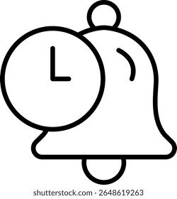 Alaram Vector Line Icon Design