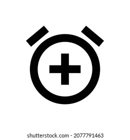 alarm add Icon. Flat style design isolated on white background. Vector illustration