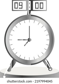 Its an alarm analog and digital clock vector design. You can use it for Your animation business. 