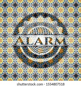 Alarm arabesque emblem. arabic decoration.