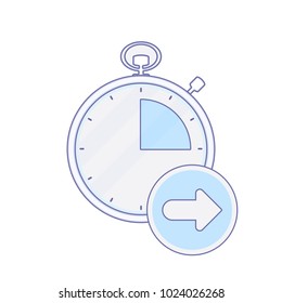 Alarm arrow clock hour minute time timer icon. Vector illustration