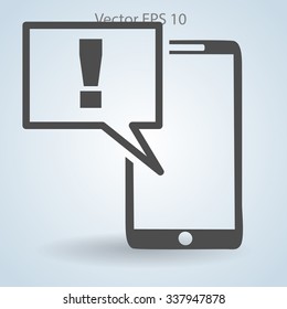alarm attention when using the phone vector picture