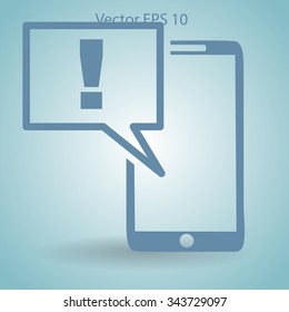 alarm attention when using the phone vector picture