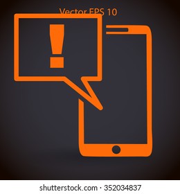 alarm attention when using the phone vector picture