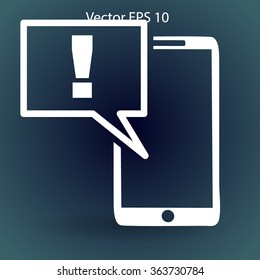 alarm attention when using the phone vector picture