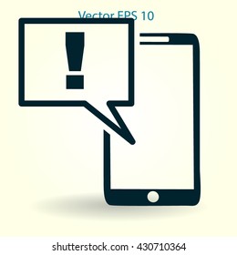 alarm attention when using the phone vector picture