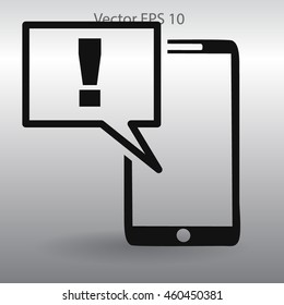 alarm attention when using the phone vector picture