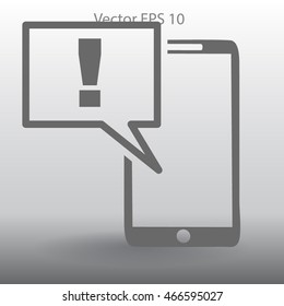 alarm attention when using the phone vector picture