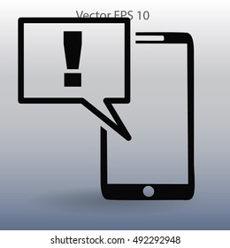 alarm attention when using the phone vector picture