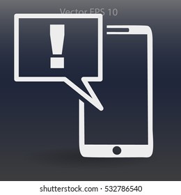 alarm attention when using the phone vector picture