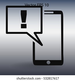 alarm attention when using the phone vector picture