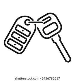 Alarm auto system icon outline vector. Smart key. Security control access
