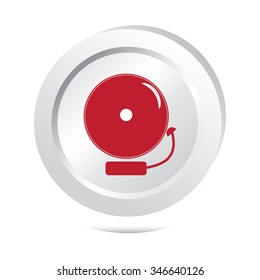 Alarm bell button, warning sign illustration