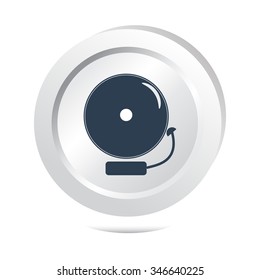 Alarm bell button, warning sign illustration