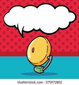 alarm bell color doodle, speech bubble