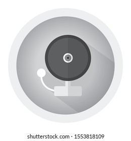 Alarm bell flat icon design. Black and white icon