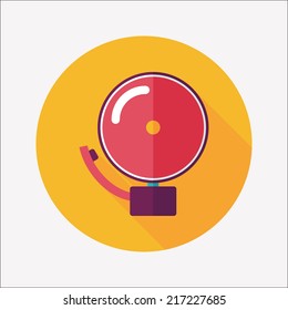 Alarm bell flat icon with long shadow,eps10