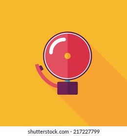Alarm bell flat icon with long shadow,eps10