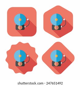 Alarm bell flat icon with long shadow,eps10