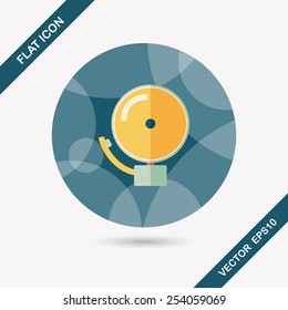 Alarm bell flat icon with long shadow,eps10