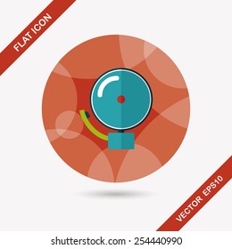 Alarm bell flat icon with long shadow,eps10