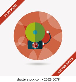 Alarm bell flat icon with long shadow,eps10
