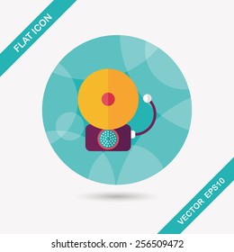 Alarm bell flat icon with long shadow,eps10