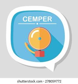 Alarm bell flat icon with long shadow,eps10