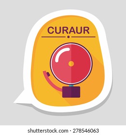 Alarm bell flat icon with long shadow,eps10