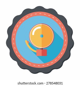 Alarm bell flat icon with long shadow,eps10