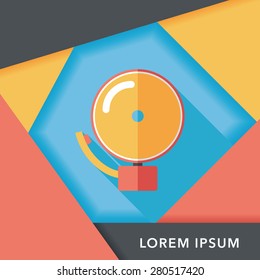 Alarm bell flat icon with long shadow,eps10