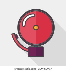 Alarm bell flat icon with long shadow, eps10