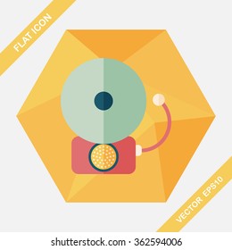 Alarm bell flat icon with long shadow,eps10