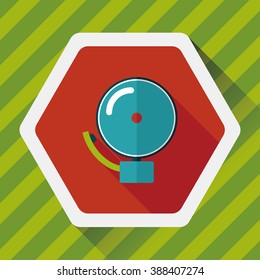 Alarm bell flat icon with long shadow,eps10
