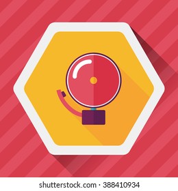 Alarm bell flat icon with long shadow,eps10