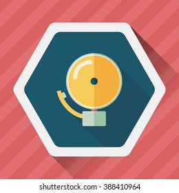 Alarm bell flat icon with long shadow,eps10