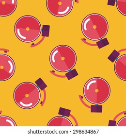 Alarm bell flat icon,eps10 seamless pattern background