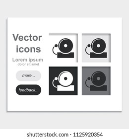 Alarm bell flat placed on web page template vector icon.