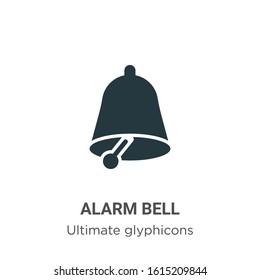 Alarm bell glyph icon vector on white background. Flat vector alarm bell icon symbol sign from modern ultimate glyphicons collection for mobile concept and web apps design.