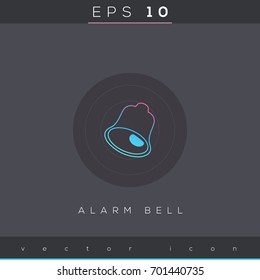 Alarm Bell icon design on modern flat background