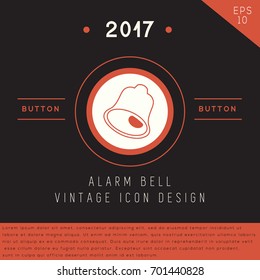 Alarm Bell icon design on modern flat background