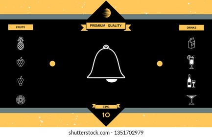 Alarm bell icon. Graphic elements for your design